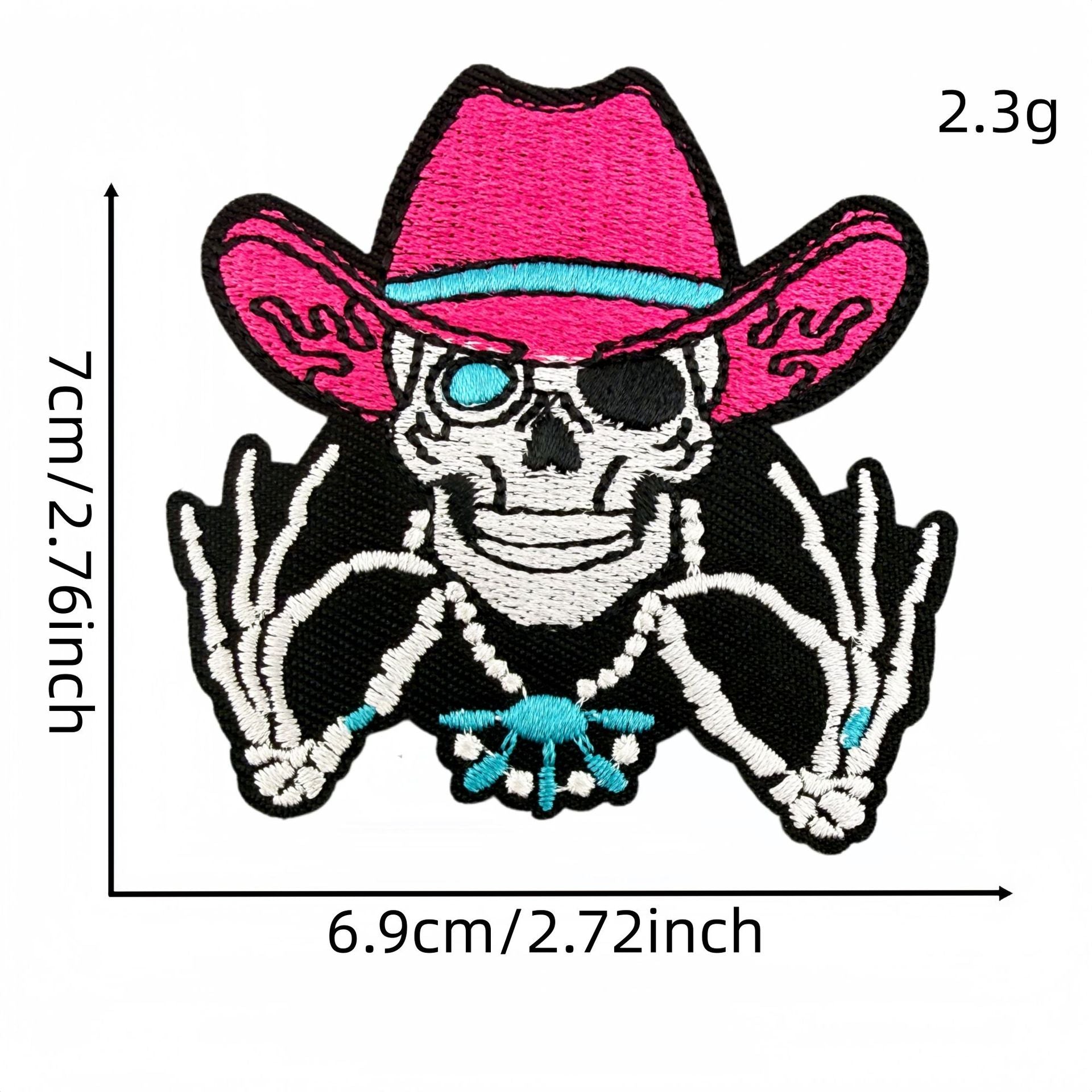 Wholesale Western Style Embroidered Patch Set Skull Checkerboard Design Polyester Thread Fashion Decorative Accessory Gift And Boutique Resale
