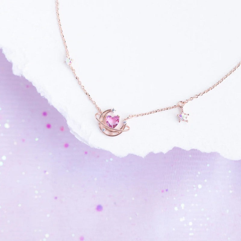 Wholesale Love Moon Copper Plated 18K Real Gold Necklaces