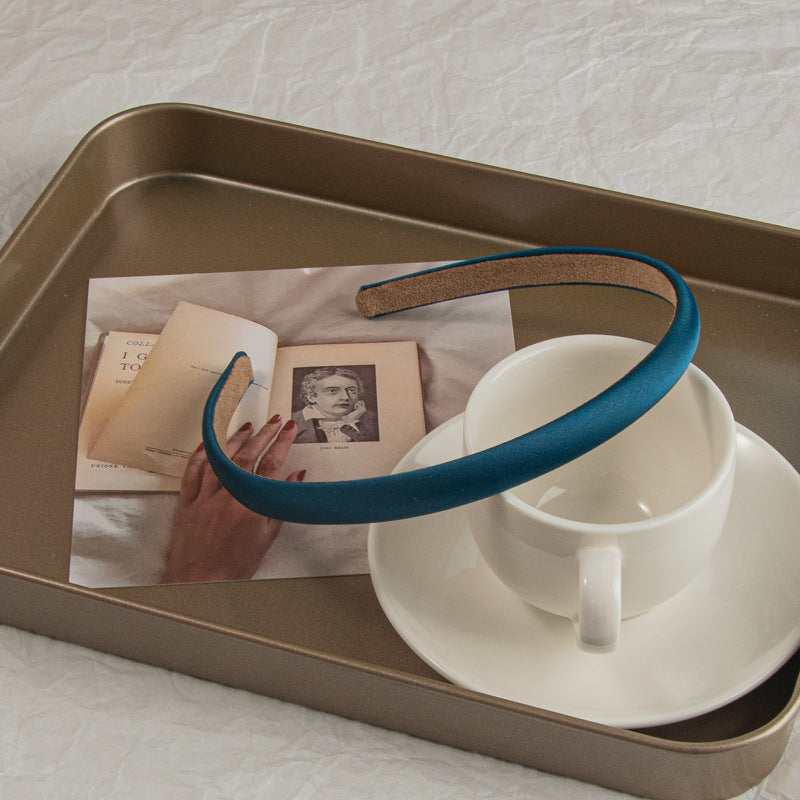 Wholesale Solid color retro satin thin headband sweet temperament hairpin