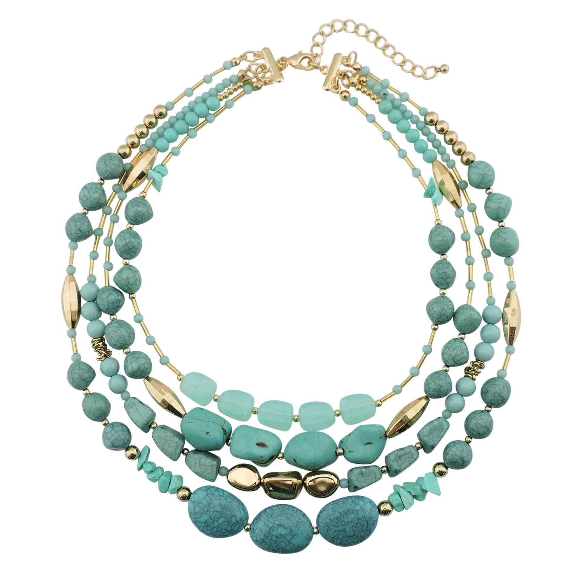 Wholesale Multi-layer Turquoise Fashion Beaded Necklace