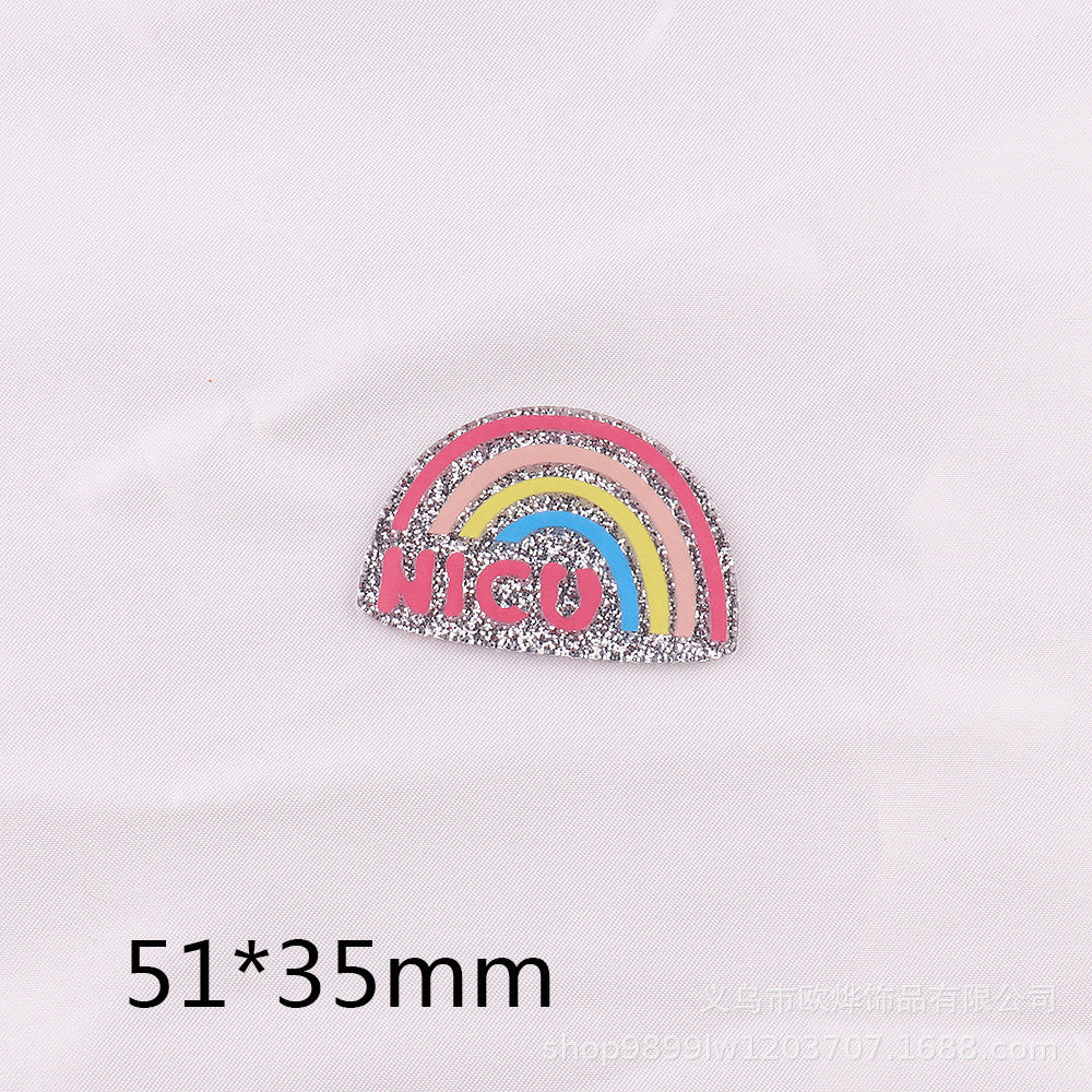 Wholesale 10PCS Heart Medical Sunflower Acrylic DIY Patch