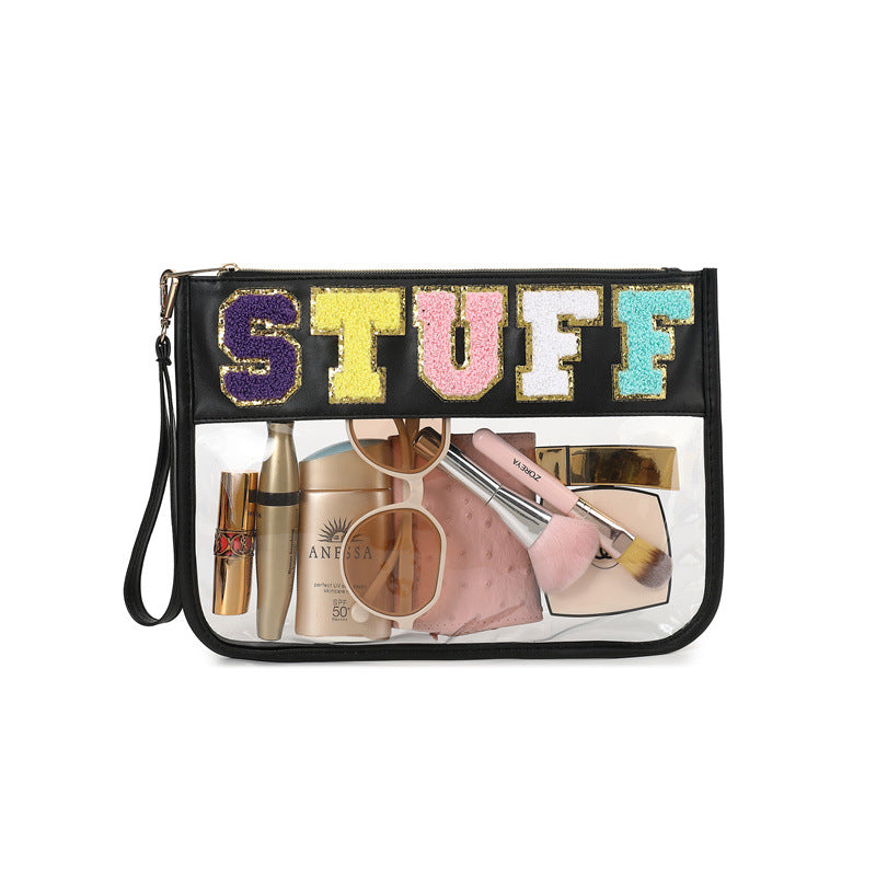Wholesale Popular Transparent Letter Makeup Bag, Storage Bag, Travel Bag
