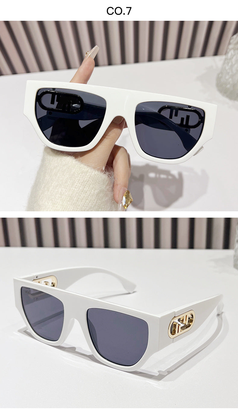 Wholesale Square Flat Top Fashion Large Frame Sunglasses
