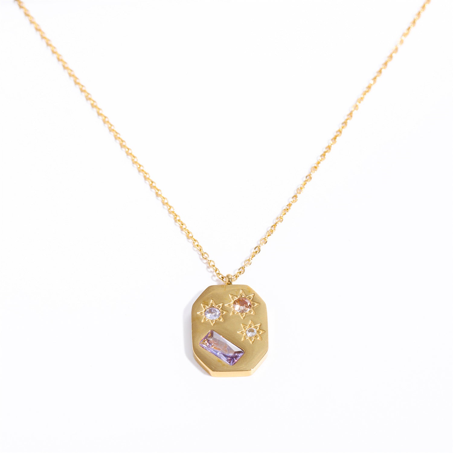 Wholesale real gold U-shaped diamond lucky symbols