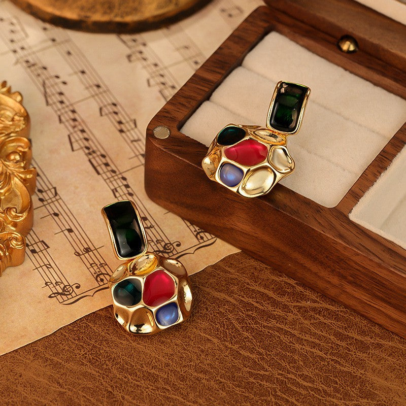 Wholesale French Retro Vintage Flower Pearl Earrings