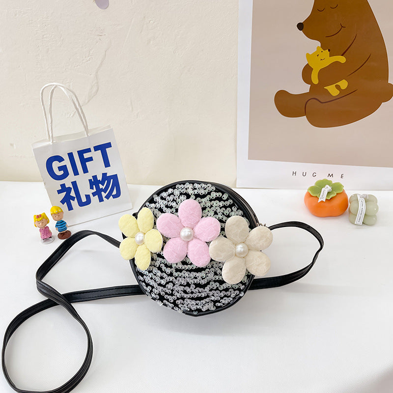 Wholesale PU Sequin Kids Messenger Bag