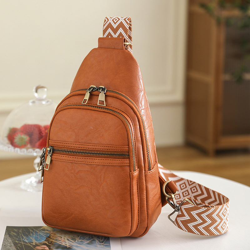 Wholesale PU Retro Crossbody Chest Bag