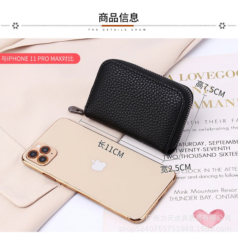 Wholesale PU Pebbled Zipper Accordion Card Coin Purse