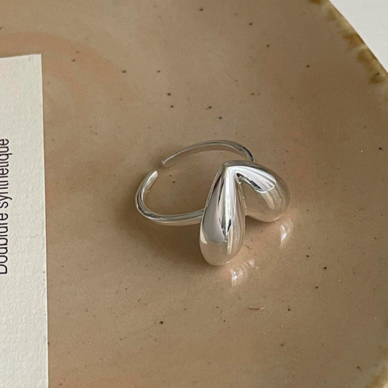 Wholesale Sweet Cool Love Ring Korean Style Ins Creative Peach Heart Open Ring Hip Hop Niche Food Finger Ring Fashion