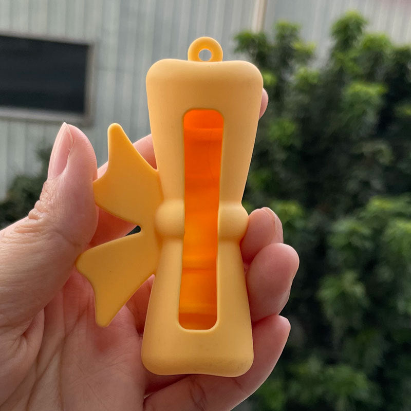 Wholesale Lipstick case silicone protective case bow lipstick bag keychain