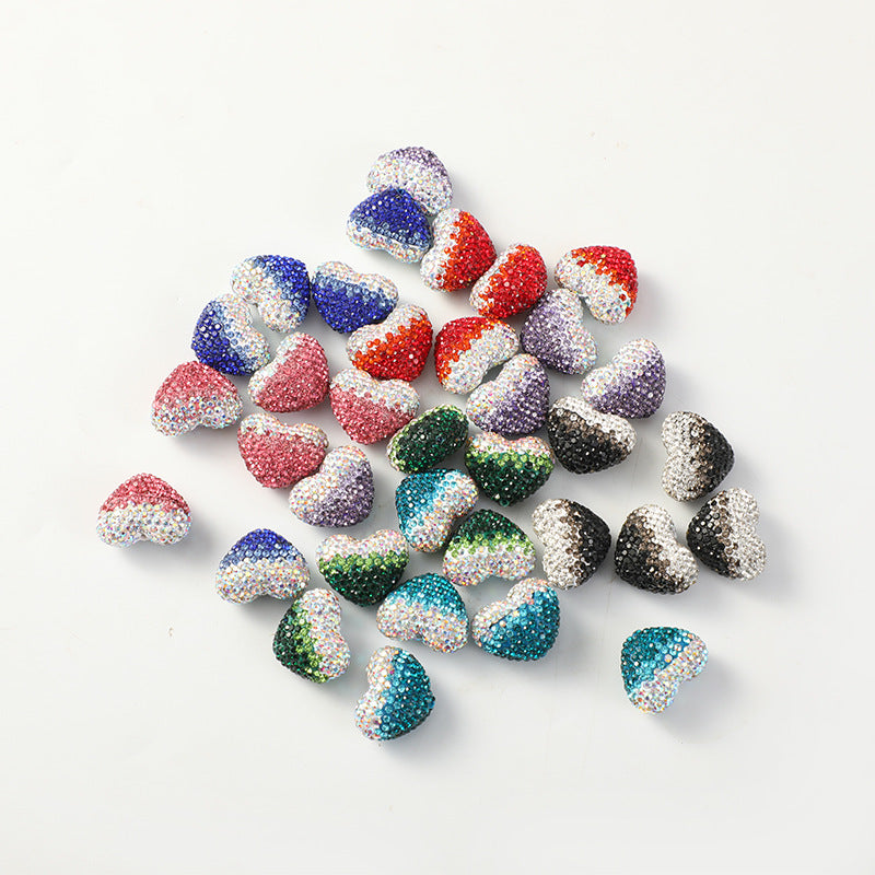 Wholesale Full diamond love heart peach heart gradient color 18*24 love heart