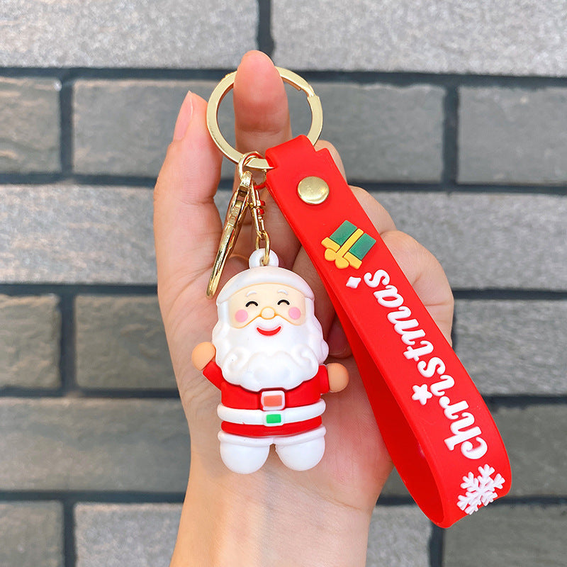 Wholesale Christmas Santa Claus Elk Snowman Keychain