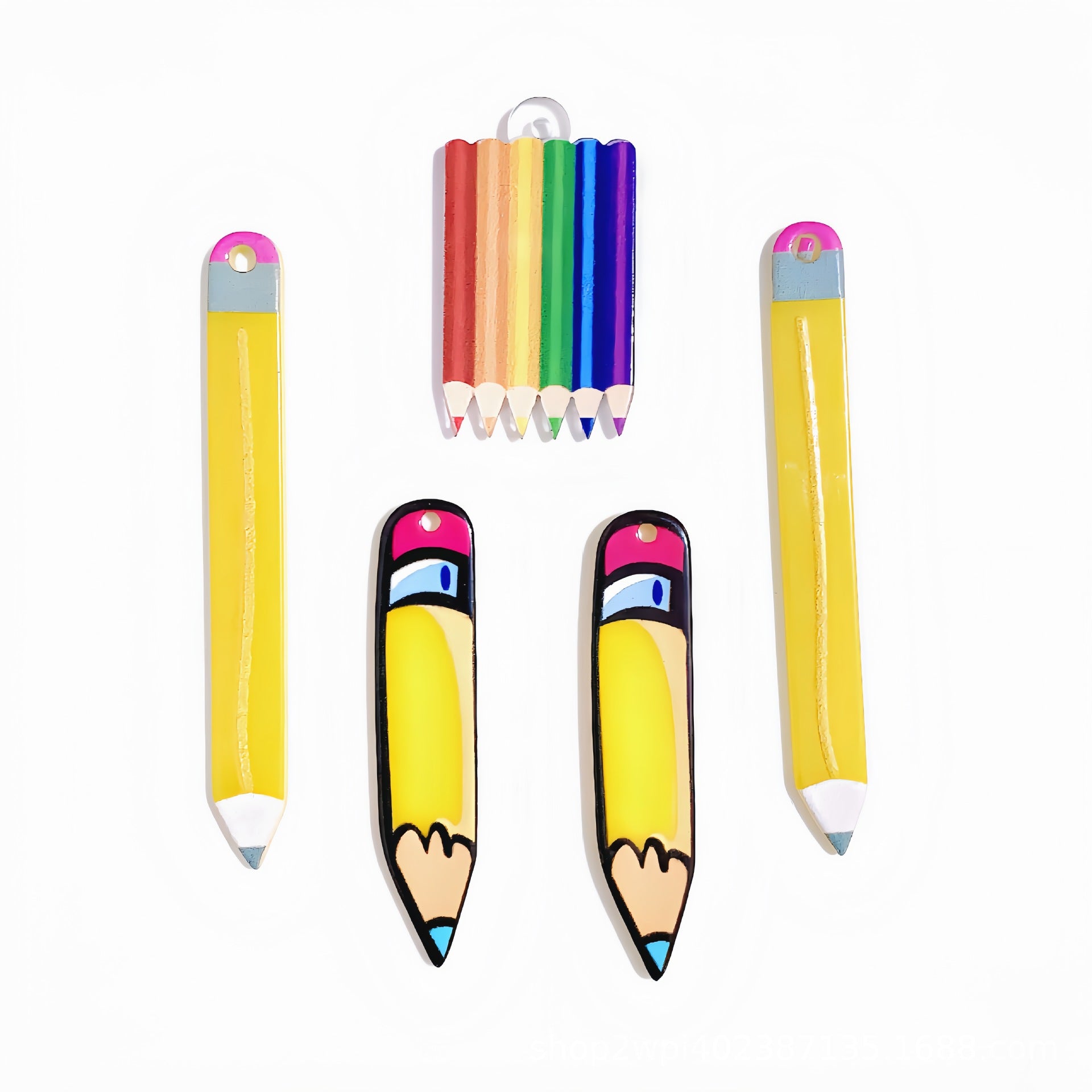 Wholesale 10pcs Teacher's Day Colorful Paint Brush Acrylic DIY Jewelry Accessories