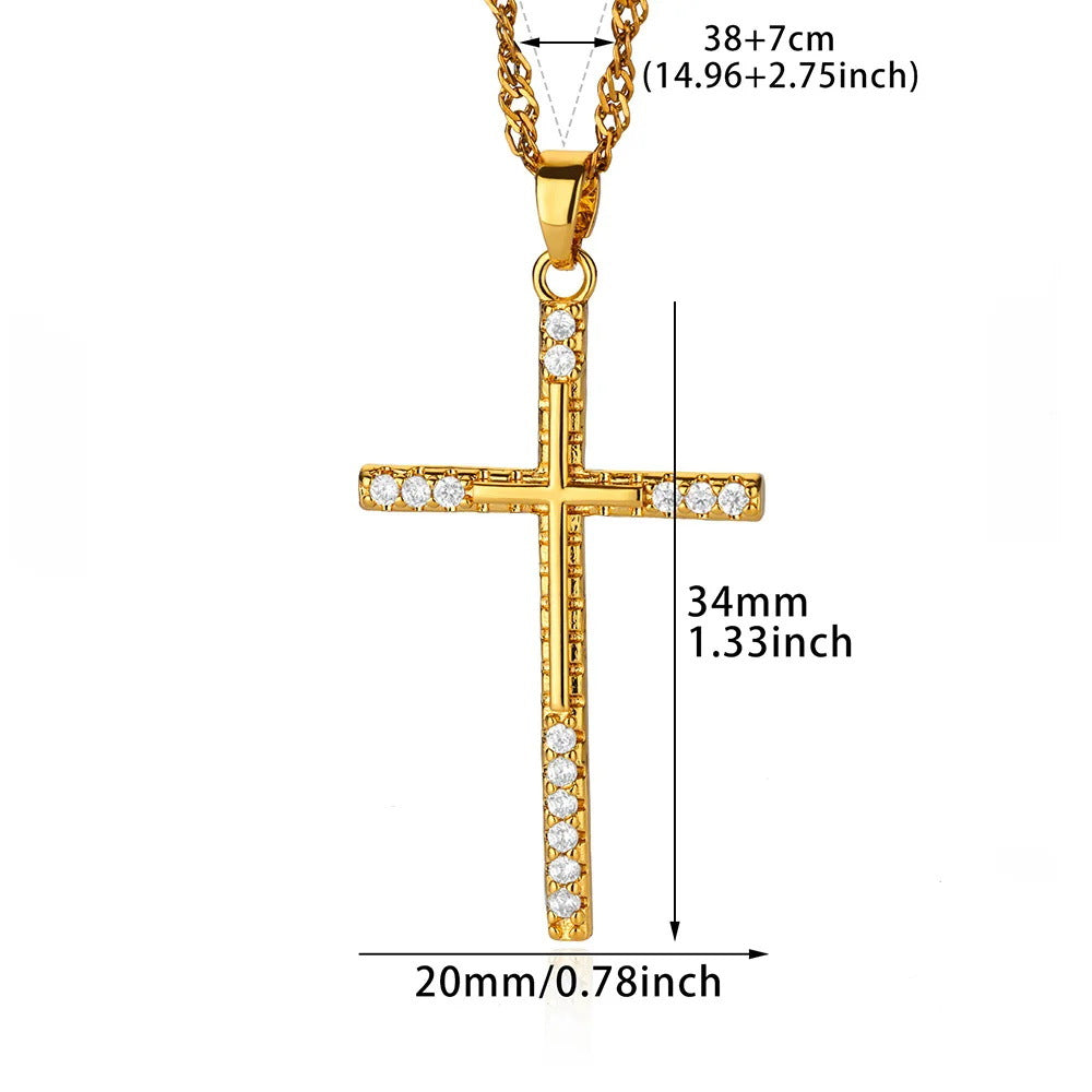 Wholesale Copper Micro-inlaid Zircon Fashion Snake Cross Necklace