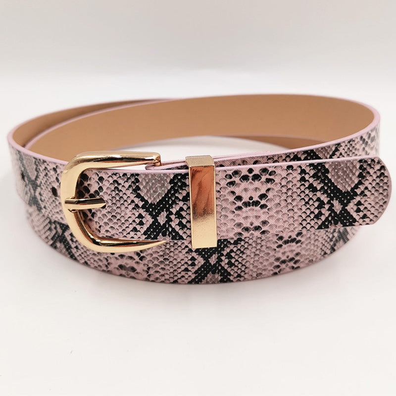 Wholesale Snake print women' s belt