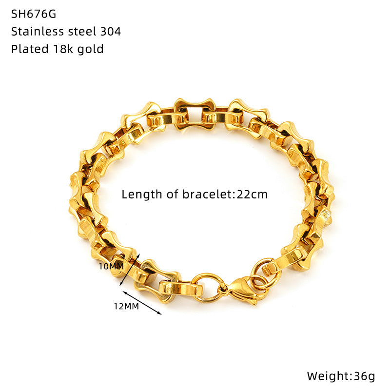 Wholesale fashion stainless steel hip-hop bracelet  unisex jewelry