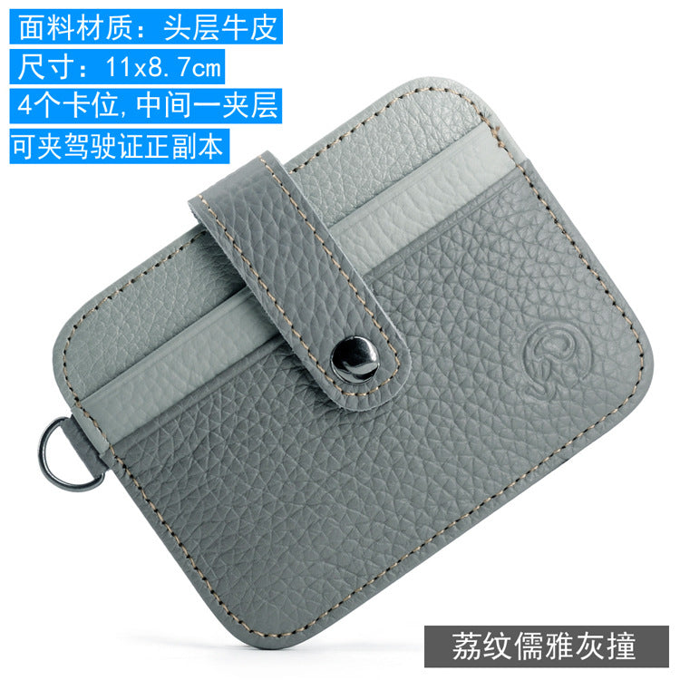 Wholesale First layer cowhide ID card holder men' s wallet