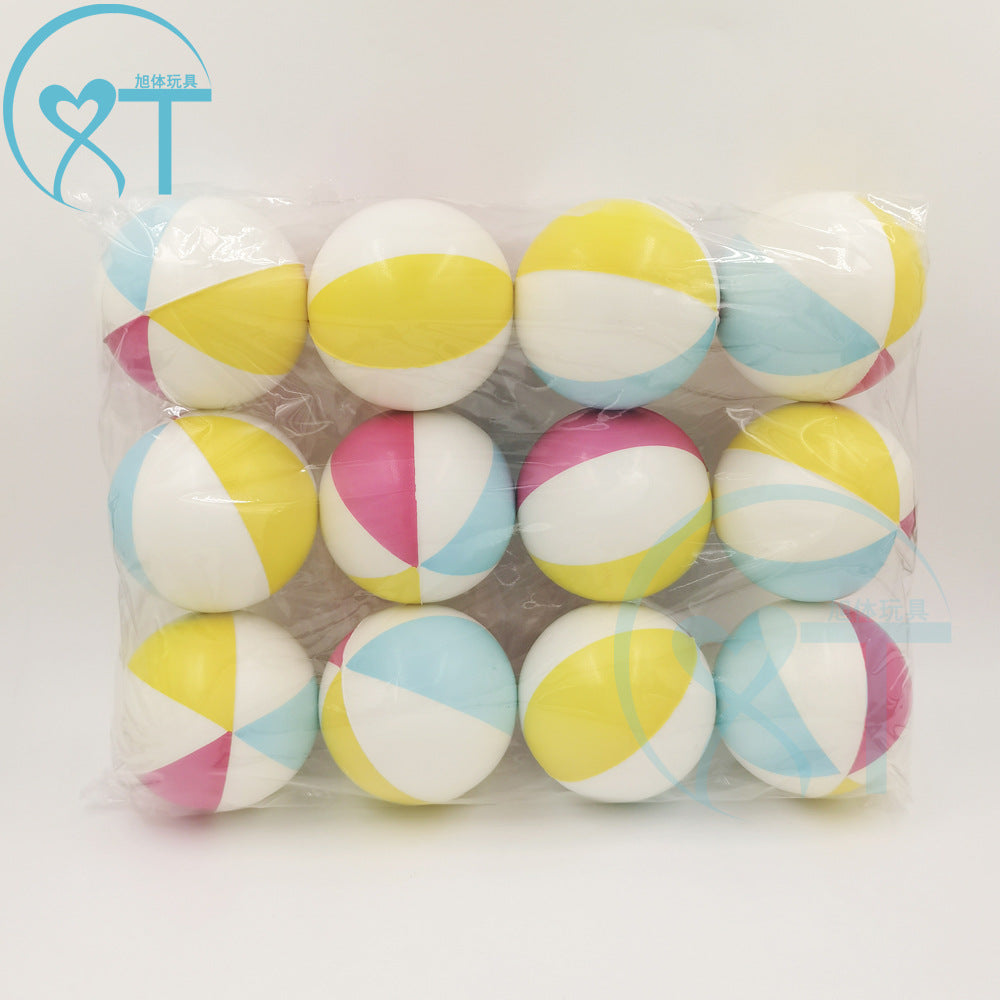 Wholesale 63mm beach ball pu ball foam pressure ball decompression toy pu decompression Macaron beach ball