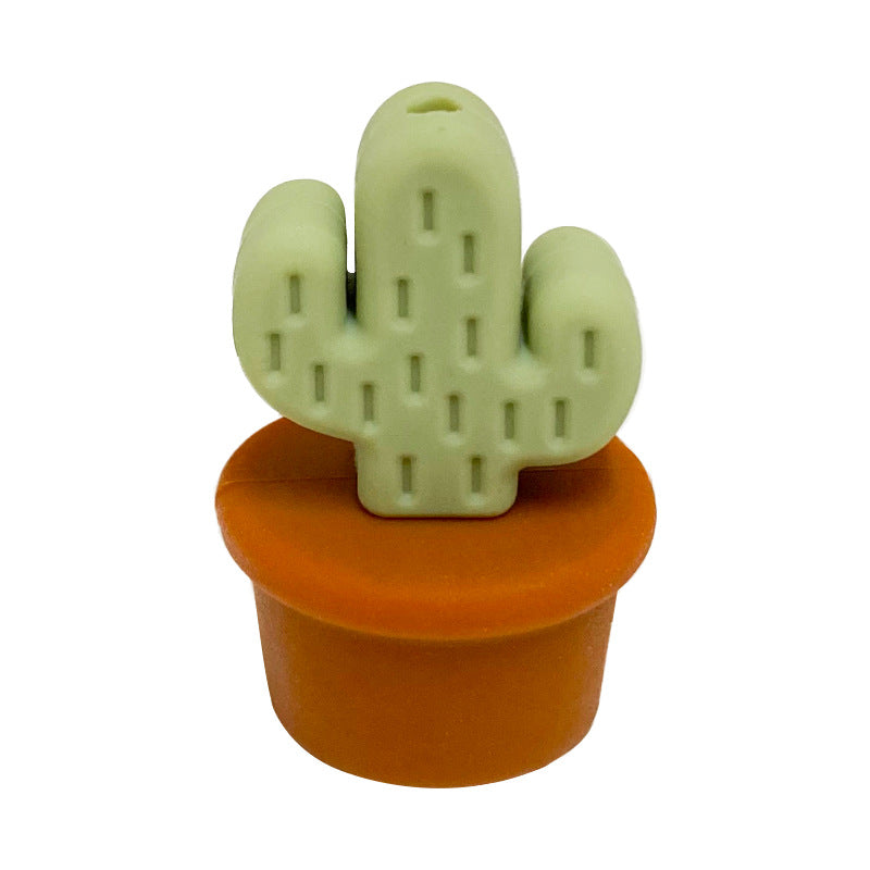 Wholesale of 10PCS Mini Cactus Silicone Beads