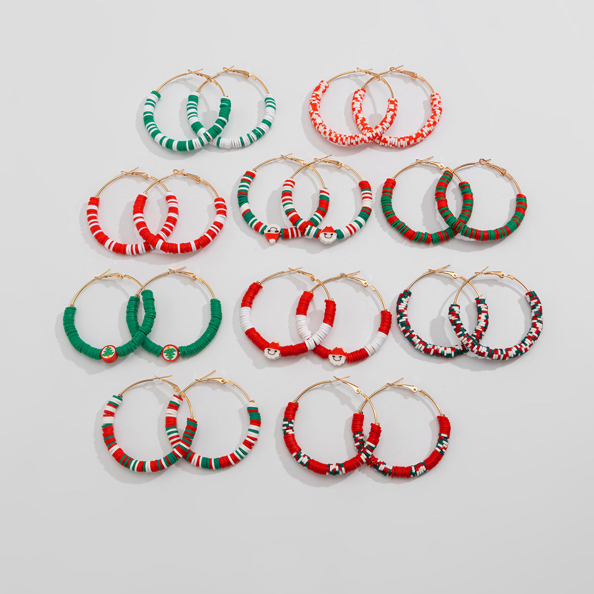 Wholesale Christmas contrasting  Hoop Earrings