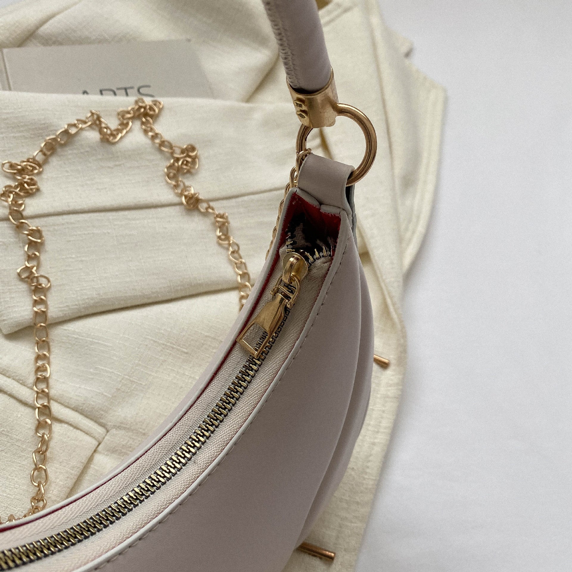 Wholesale Pink PU Underarm Bag Single Shoulder Crescent Bag