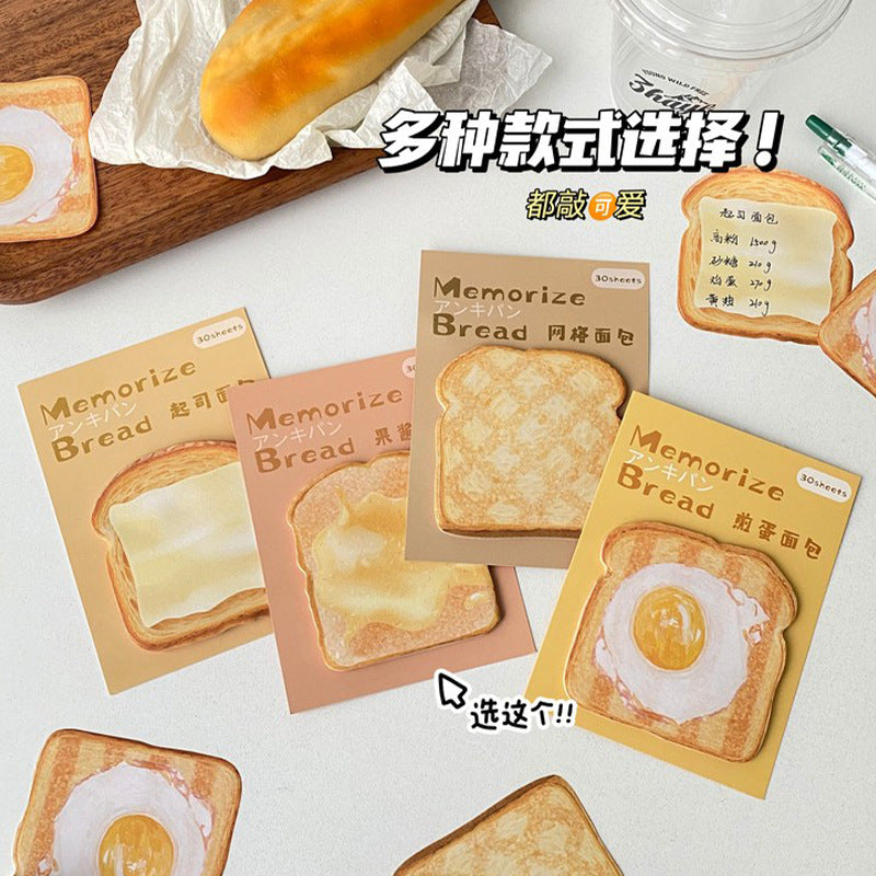 Wholesale Cute cartoon simulation toast Sticky Note