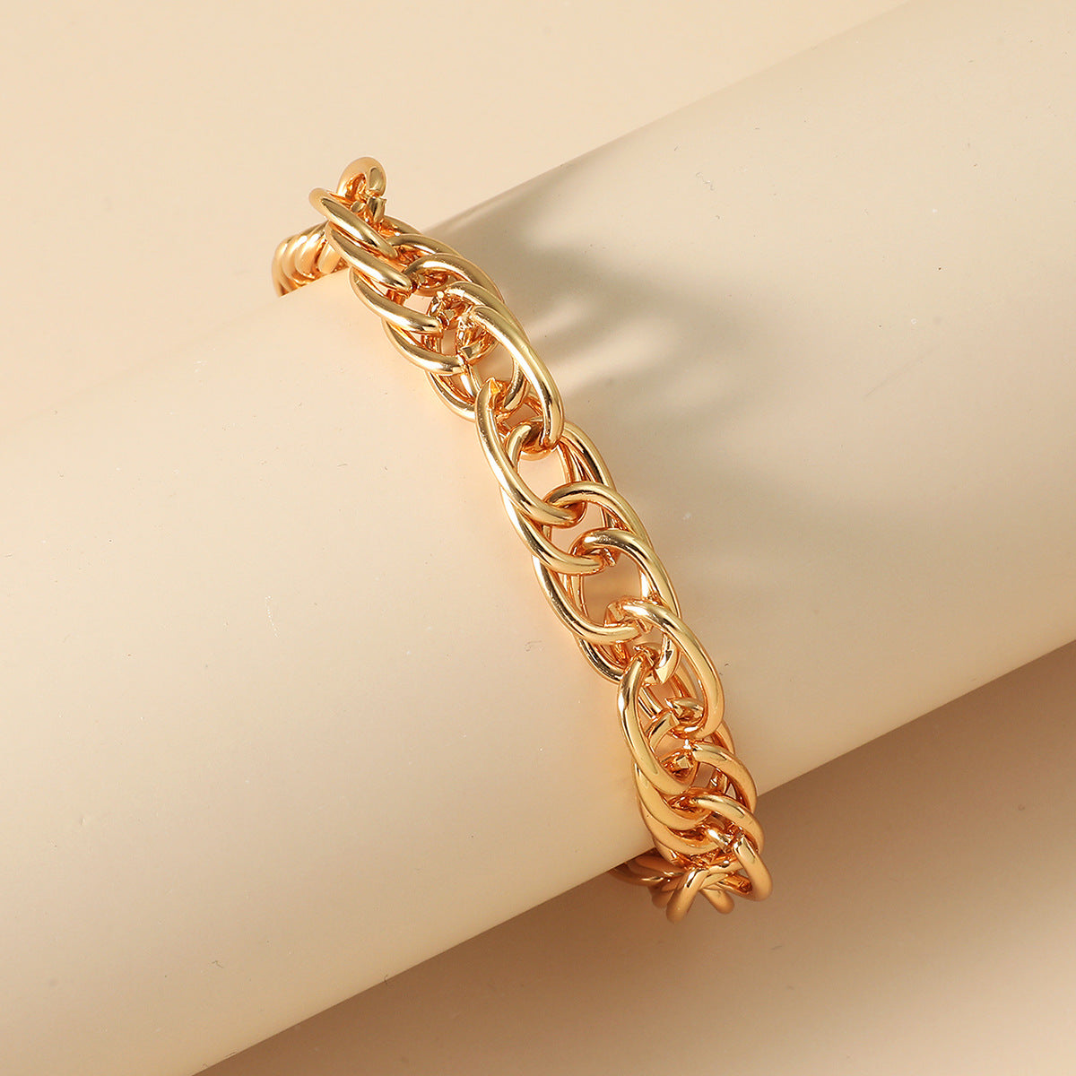 Wholesale Zircon Bracelet Set Exaggerated Geometric Beaded Thick Chain Bracelet