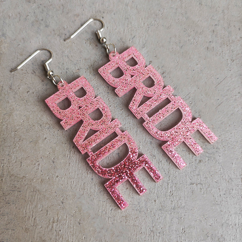 Wholesale 2pairs/pack Acrylic Shiny Alphabet Earrings