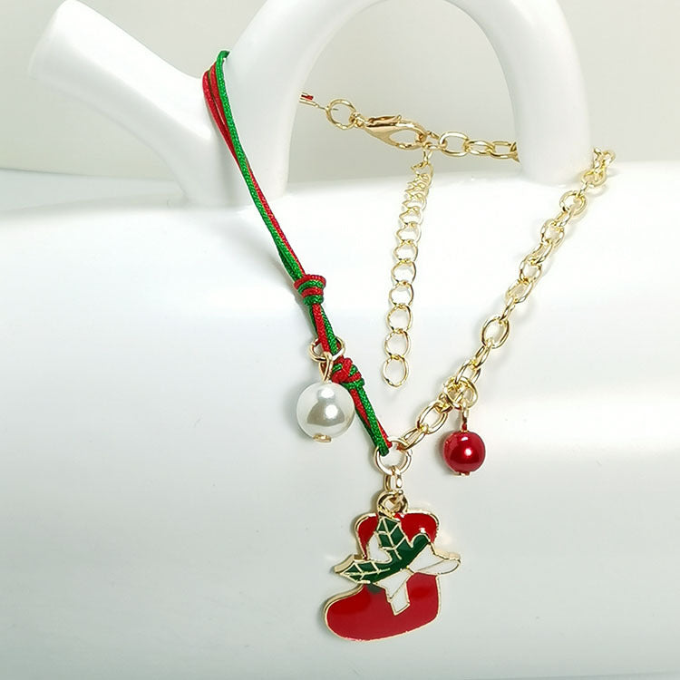 Wholesale 2PCS Christmas Elk Snowman Alloy Bracelet