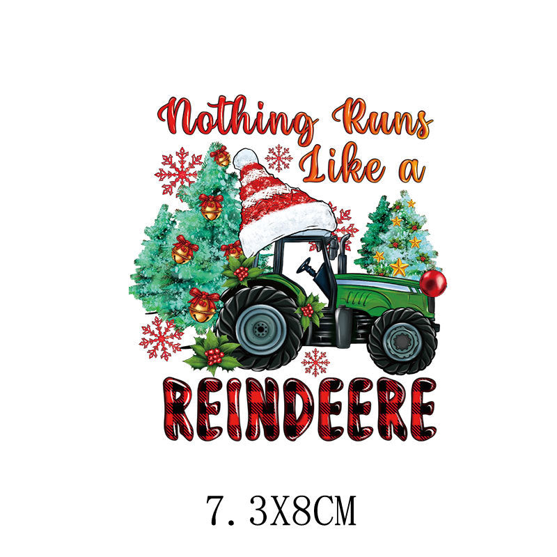 Wholesale 5pcs/pack Cartoon Car Christmas Hot Stamping Sticker UV DTF Ready to Press Transfers Wraps