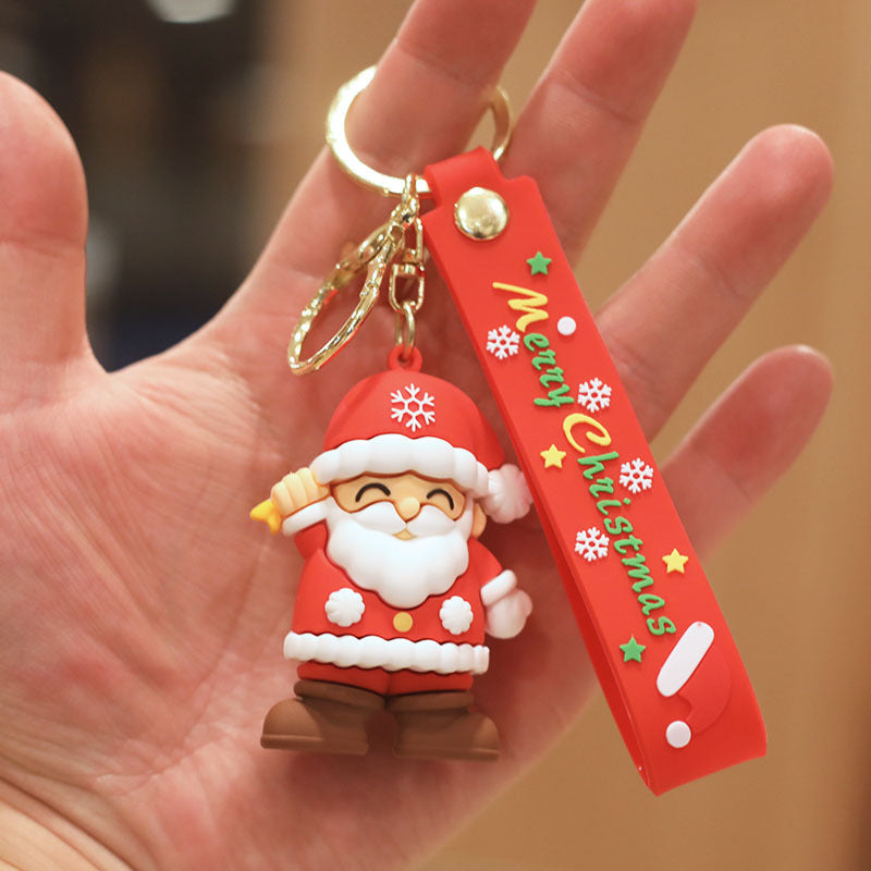 Wholesale Christmas Doll Cartoon Rubber Keychain