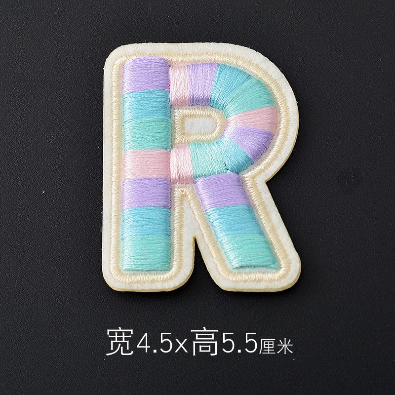 Wholesale Polyester 3D Embroidered Letter Patches Rainbow Self Adhesive DIY Fabric Appliques For Clothing Bags Shoes Hats Boutique Resale