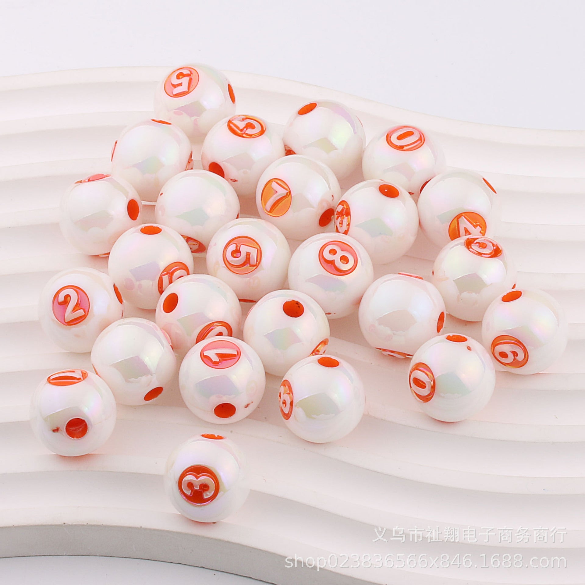 Wholesale 50pcs Mapei Color Digital UV Plating Color Straight Hole DIY Beads