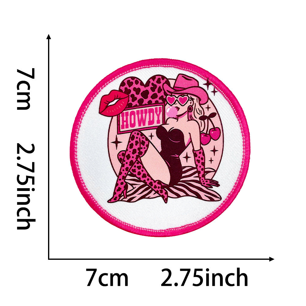 Wholesale Trendy Round Embroidered Patches With Fun Beach Skull Coffee Mom Themes Iron On DIY Appliques For Clothing And Bags Fashion Accessory