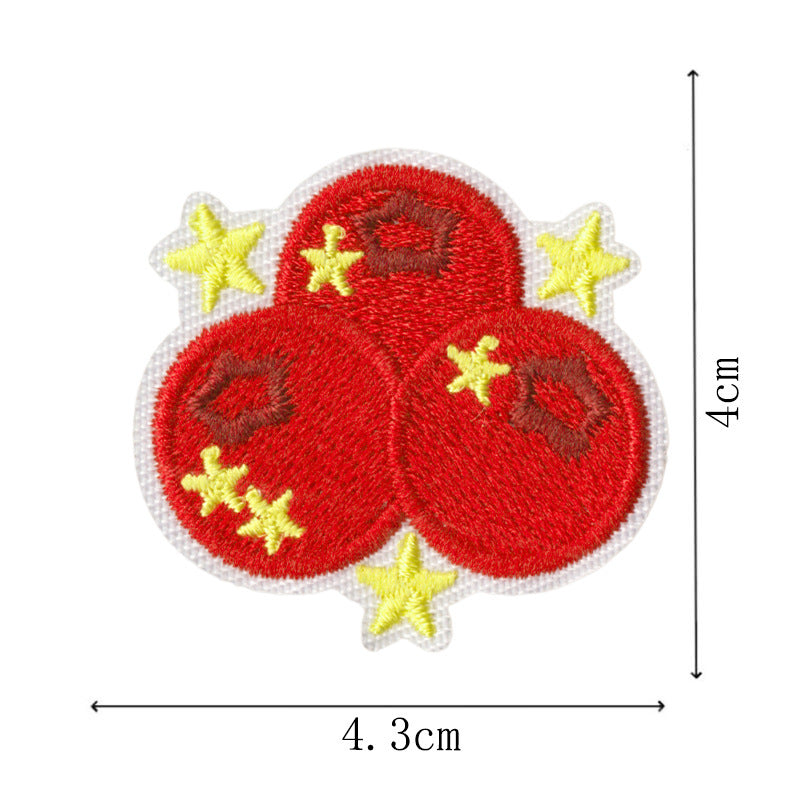 Wholesale Polyester Cotton Embroidered Cherry Patch Set Iron On Sew On Decorative Accent For ets School Uniforms And Bags