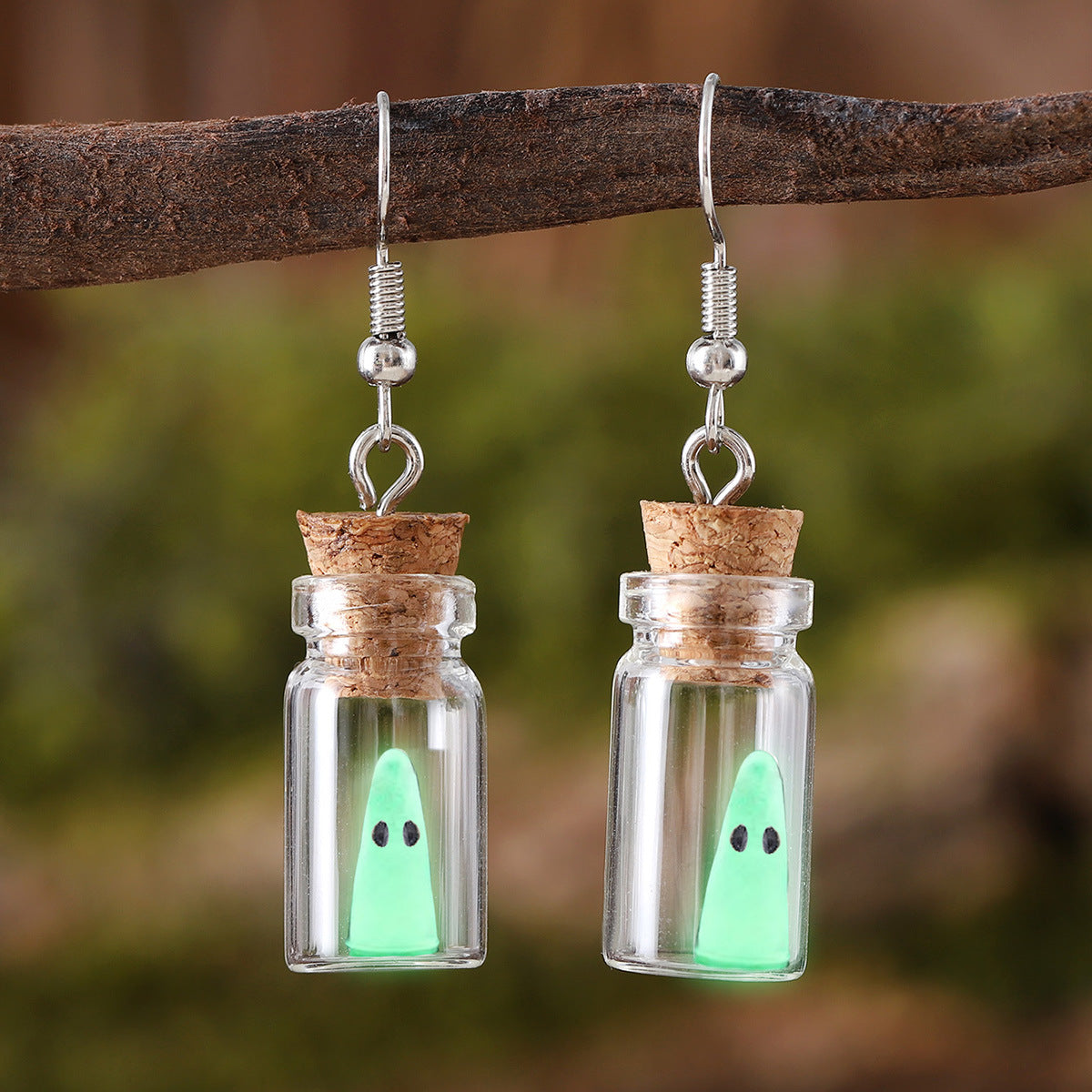 Wholesale luminous ghost small pendant earrings necklace ear jewelry