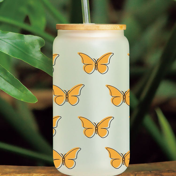 Wholesale Colorful Dancing Butterfly 16oz Cup UV DTF Wraps