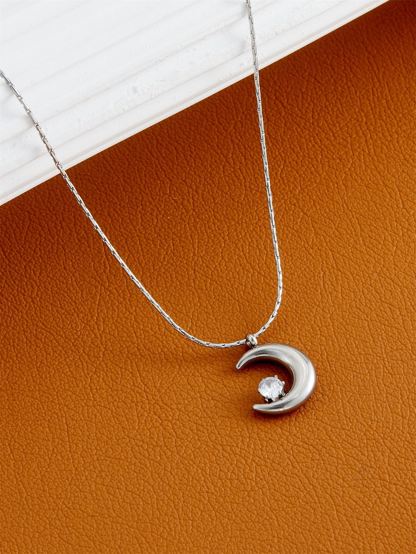 Wholesale moon necklace goddess clavicle chain Titanium Steel Necklace