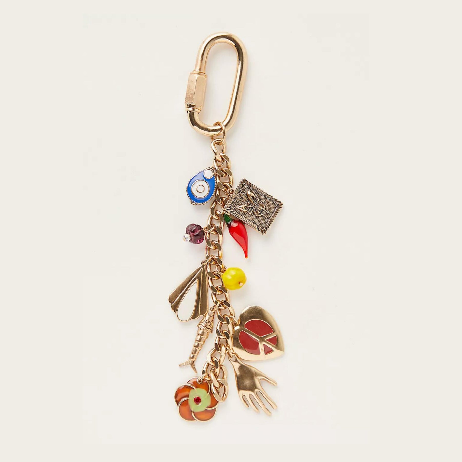 Wholesale Devil' s Eye Metal Geometric Heart Pendant Woven Keychain