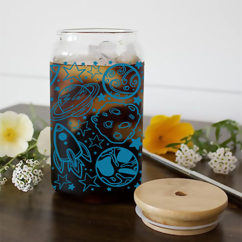 Wholesale Colorful Cartoon Alien Space 16oz Cup UV DTF Wraps