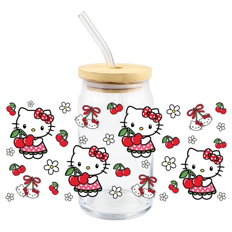 Wholesale 5pcs Cartoon Cute Cat 16oz Cup UV DTF Wraps OLY Exclusive