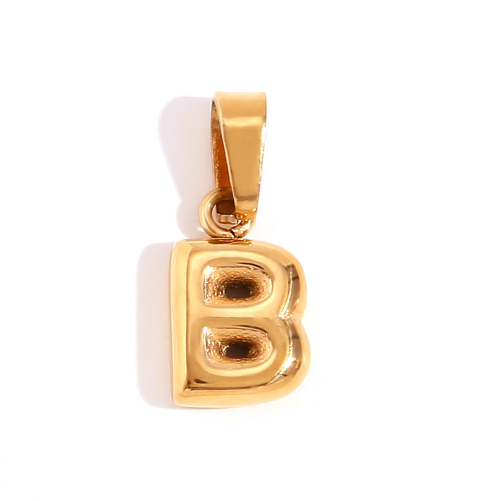 Wholesale Mini Bubble English Stainless Steel Plated 18K Gold DIY Matching Accessories Pendant