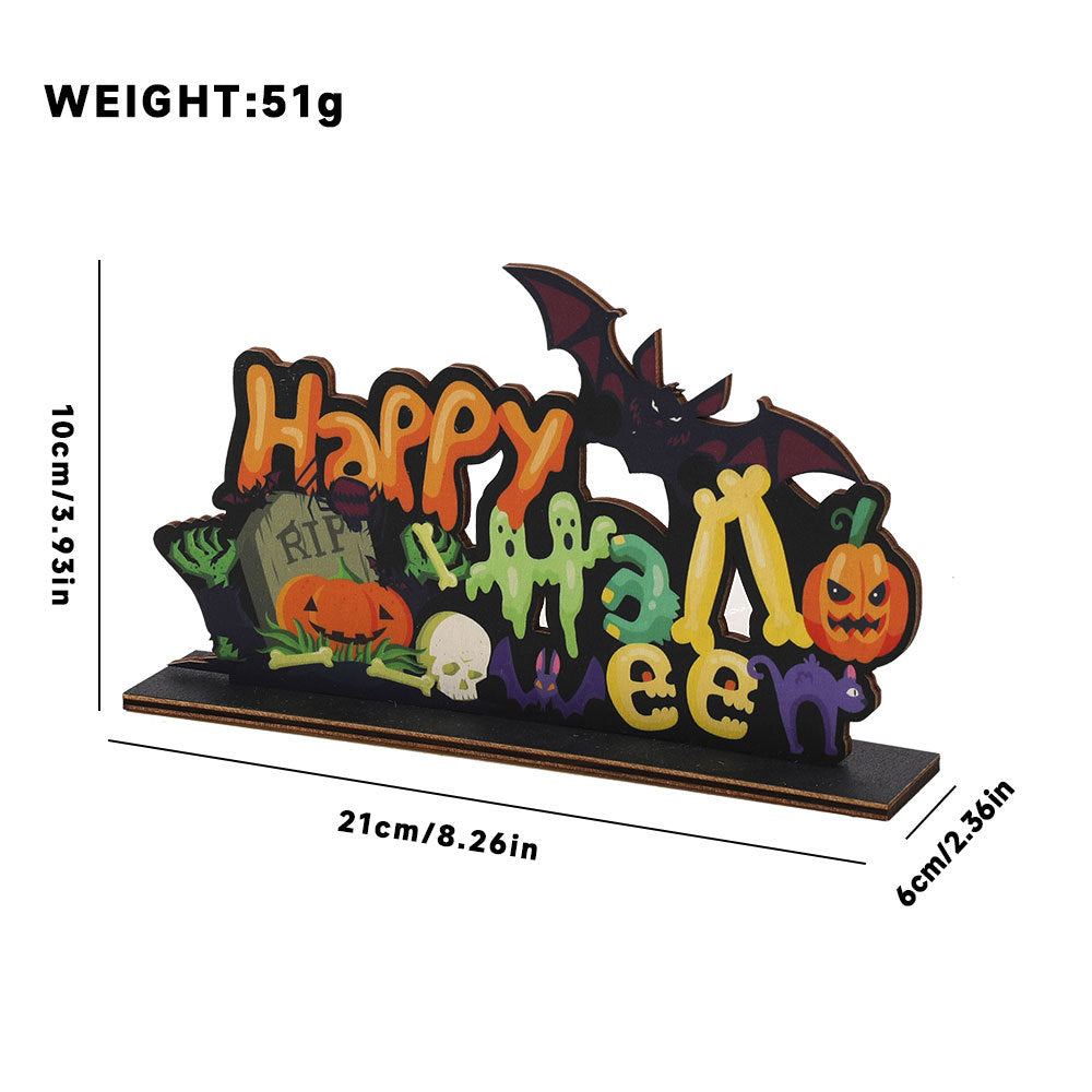 Wholesale Halloween Bar Party Atmosphere Scene with Wooden Table Ornaments