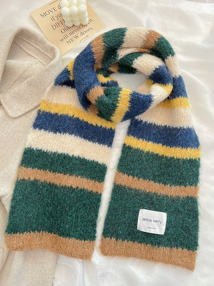 Wholesale Autumn and Winter Dopamine Mohair Warm Scarf