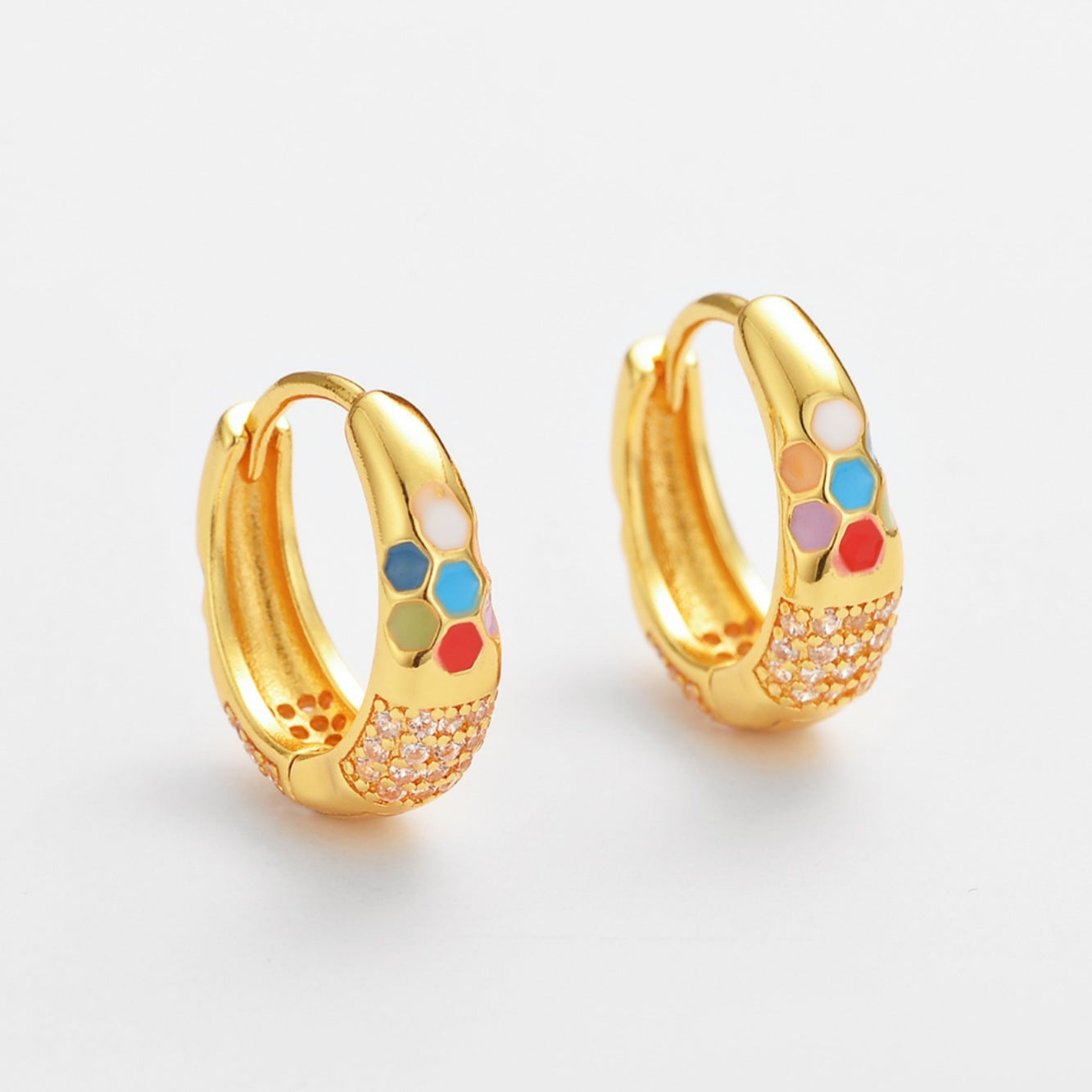 Wholesale Niche Enamel Zircon Earrings