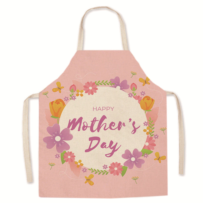 Wholesale Mother's Day Printed Apron Anti-Stain Linen Apron Home