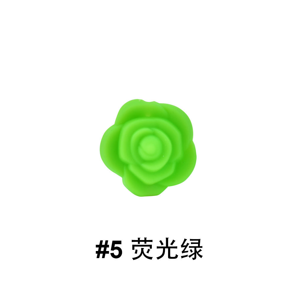 Cuentas de rosas de silicona de 50 piezas al por mayor