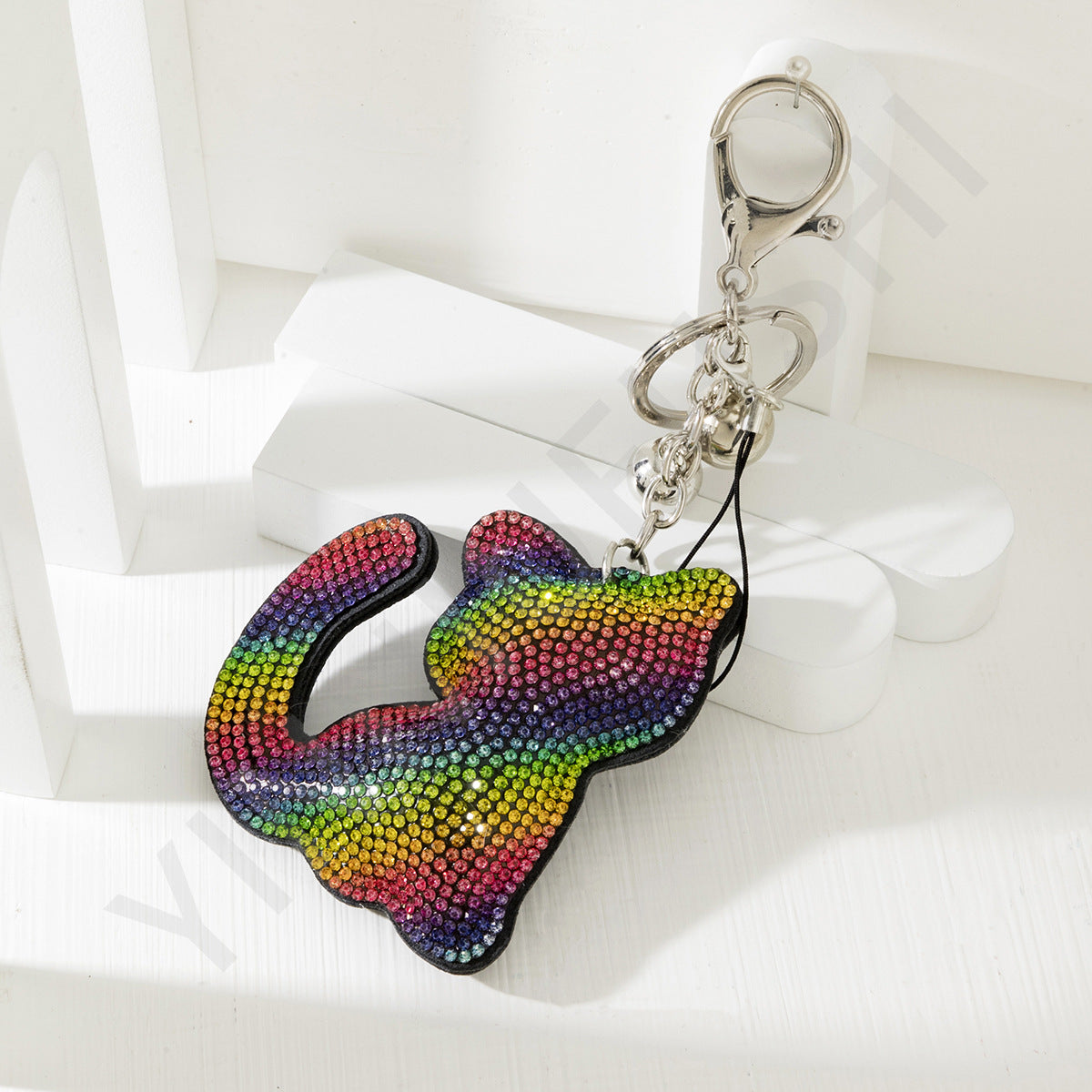 Wholesale 10PCS Rainbow Hot Diamond Alloy Keychains