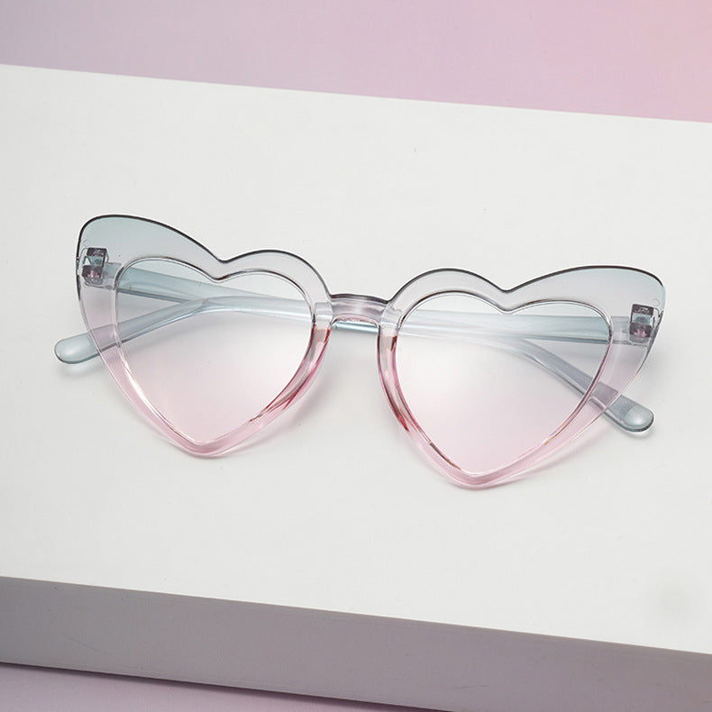 Wholesale new style love ladies sunglasses women fashion big face thin sunglasses