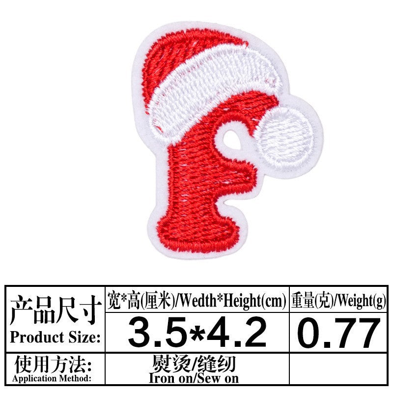 Wholesale Christmas 26 Letter Embroidery Patch Set Iron On DIY For Clothing Towels Gift